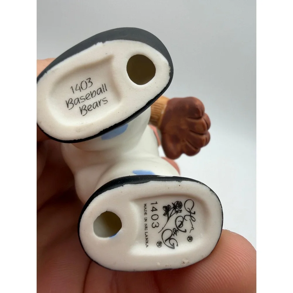 H&G Baseball Bears Ceramic Figurines Set 3 Piece Sports Decor 1403 Sri Lanka